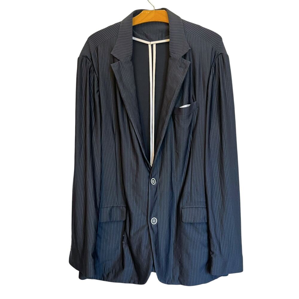 Men's Navy Pinstripe Blazer - Classic Sport Coat